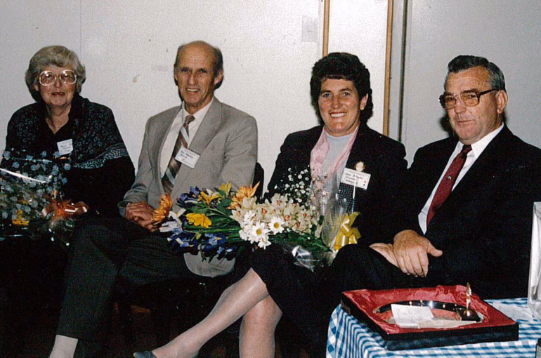 Peter Robertson (second from left) with other Honorary Life members in 1989
