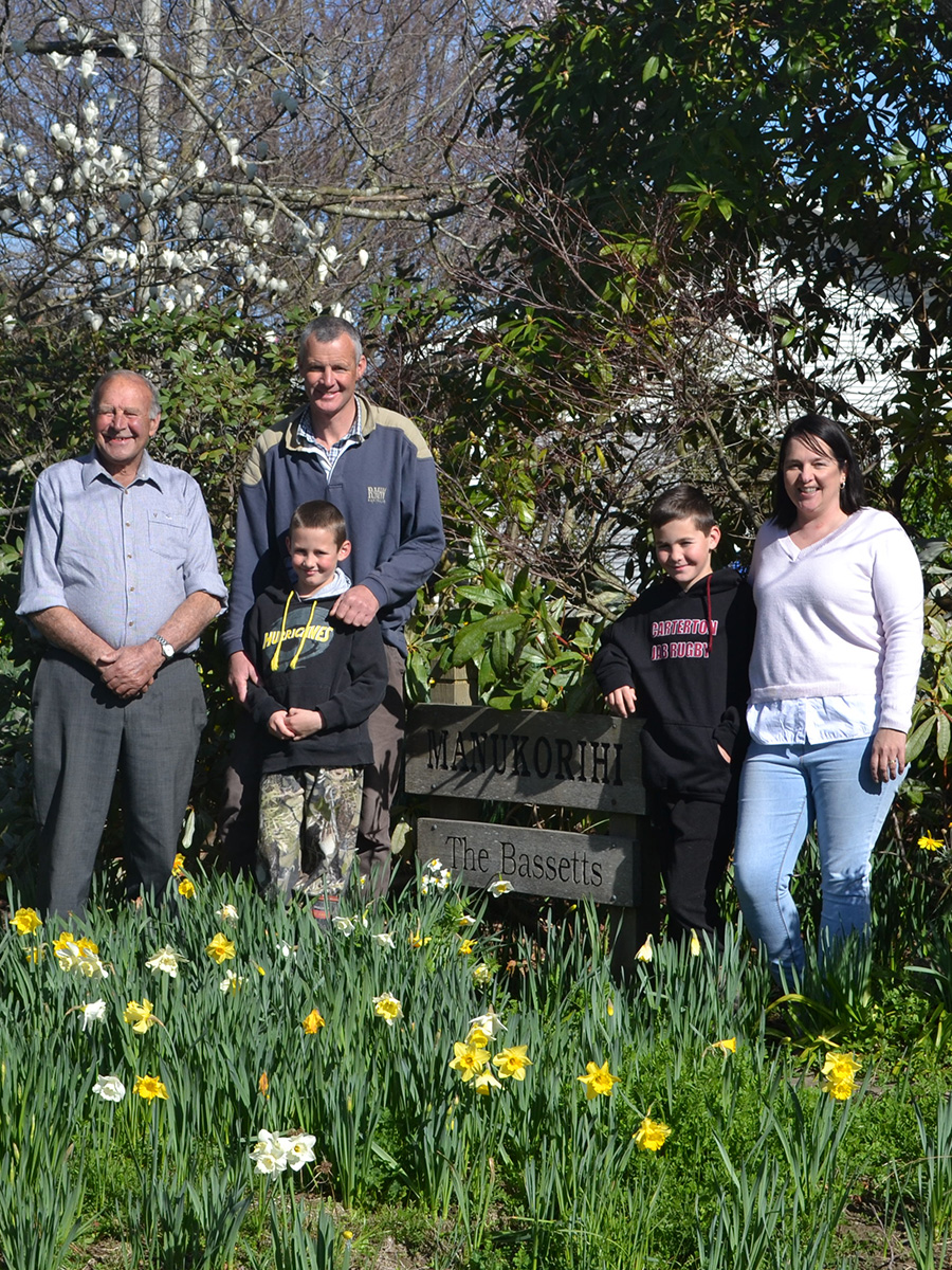 Three generations of the Bassett family. (L-R) Don, Rob, Lachie, Campbell and Nicola