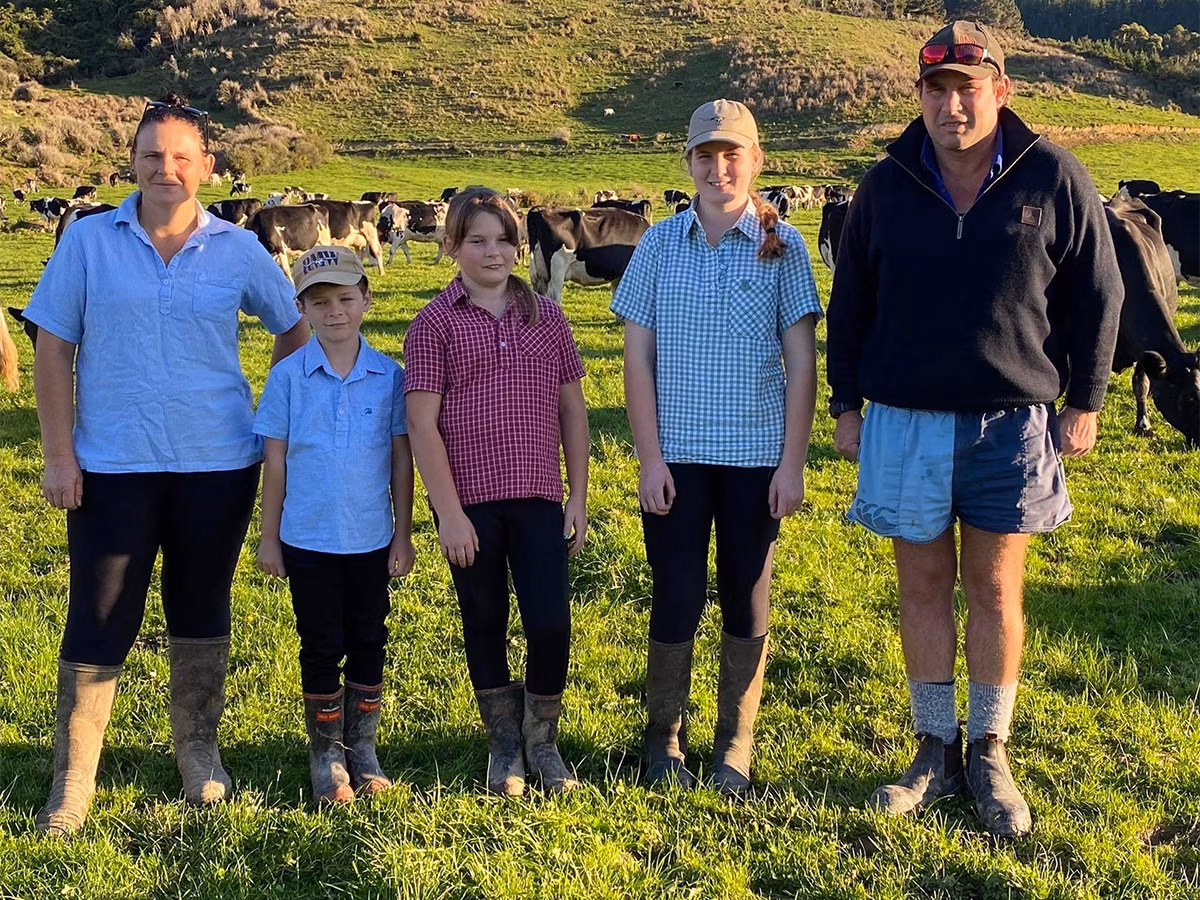 Diane, Robbie (8), Macey (11), Rylee (16) and Gareth Parkes