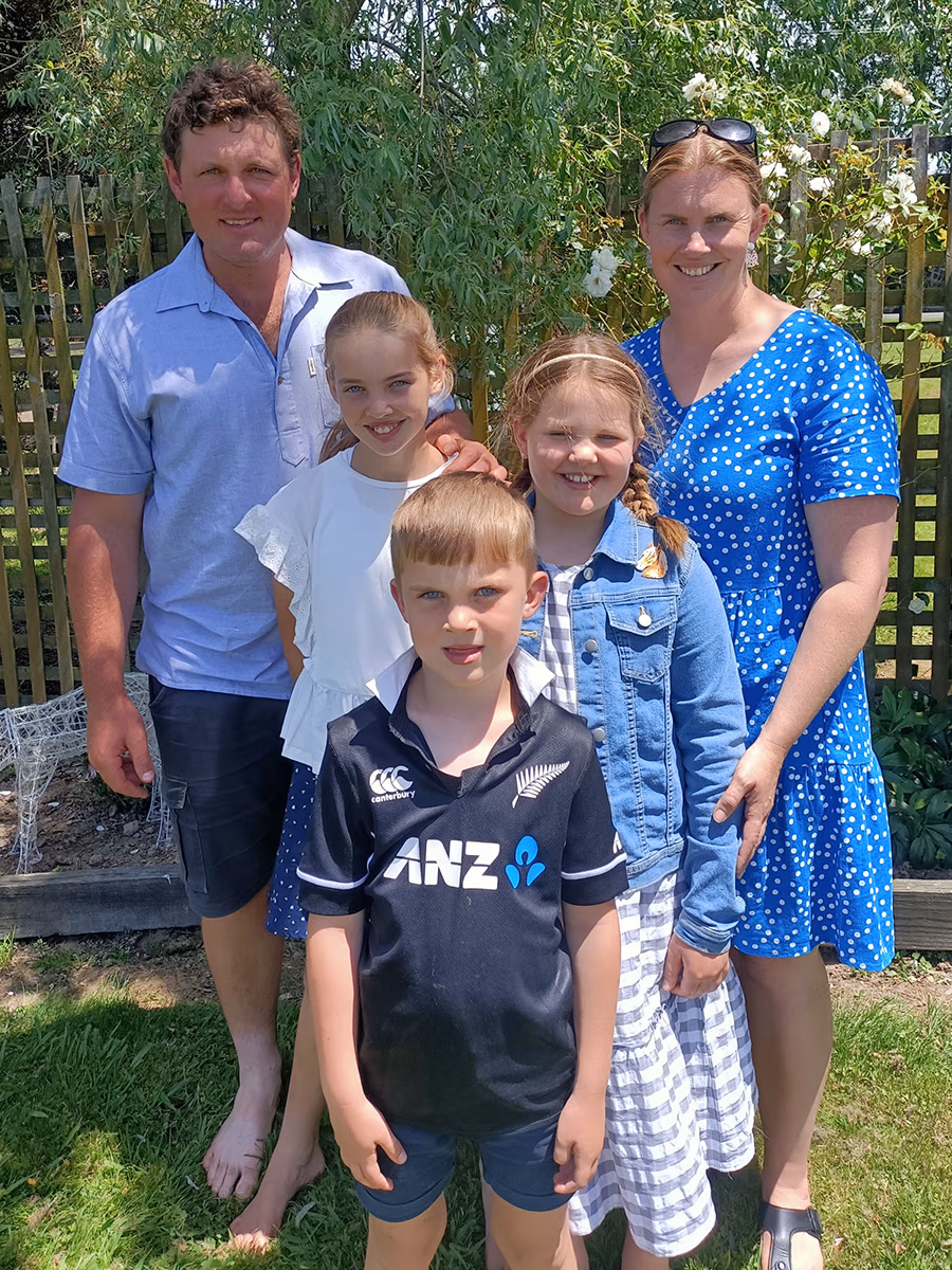 Robbie and Anna James and their children