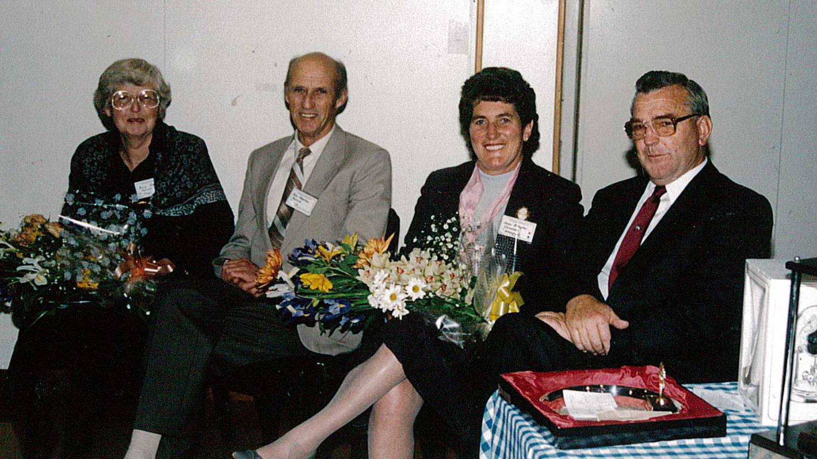Peter Robertson (second from left) with other Honorary Life members in 1989